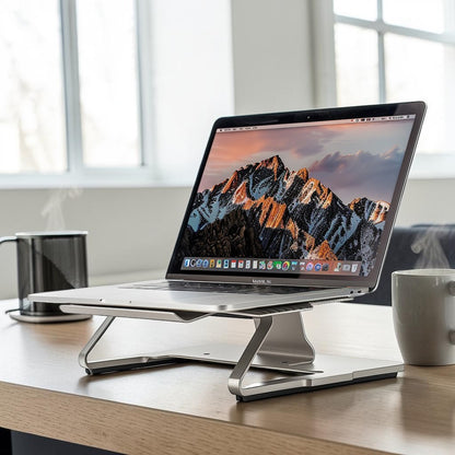 Agld Sleek Aluminum Adjustable Laptop Stand - Ergonomic Portable Notebook Riser