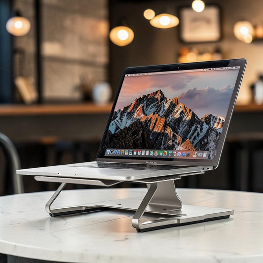 Agld Sleek Aluminum Adjustable Laptop Stand - Ergonomic Portable Notebook Riser