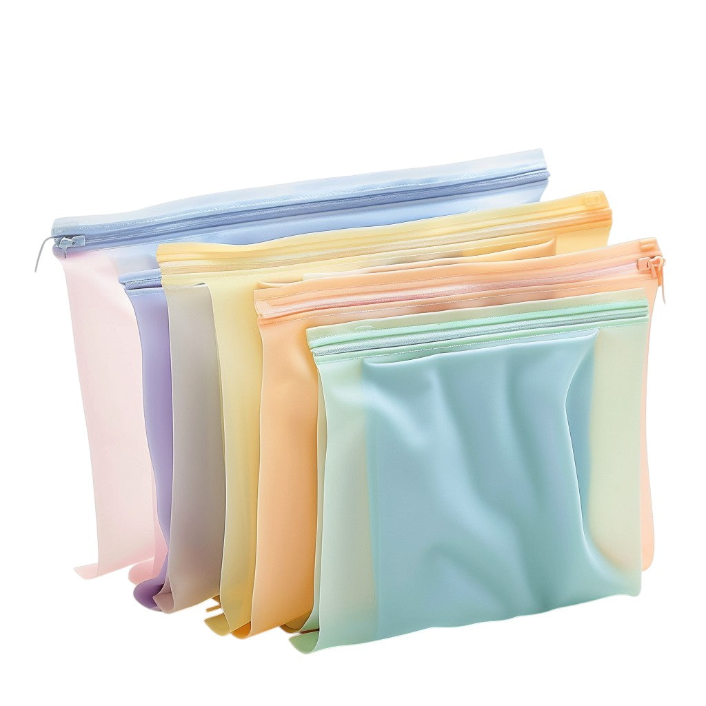 Agld Reusable Silicone Food Storage Bags (6-Piece Set) - Leakproof Eco-Friendly Preservation Bags